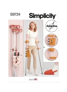 SIMPLICITY 9724 CRUTCH PADS BAG & TOES COVER Sewing Pattern Disability Aids - Picture 1 of 6