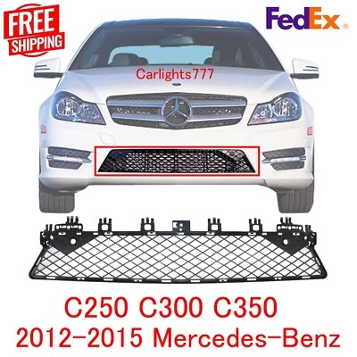 Fits Mercedes-Benz C250 C300 C350 Bumper Grille For 2012-2015 Front Black - Image 1 of 4