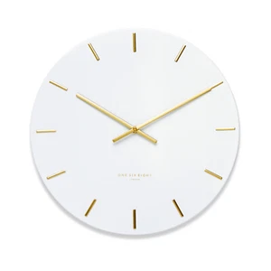 One-Six-Eight-London Luca Silent Sweep White Wall Clock 40cm **FREE DELIVERY** - Picture 1 of 6