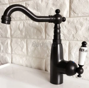 Öl geriebene Bronze Badezimmer Waschbecken Wasserhahn Eingriff Loch Spüle Mixer Wasserhahn 8nf375 - Bild 1 von 7