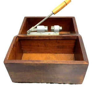 Vintage Handmade Wooden Box with Nut Cracker Nutcracker Nut Storage - Picture 1 of 6