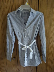 NWOT Macy's INC Small Pinstripe Shirt dress Unique - Picture 1 of 8