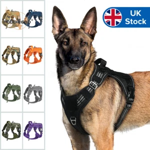 rabbitgoo Military Tactical No Pull Pet Dog Harness Vest Adjustable Reflective - Picture 1 of 21