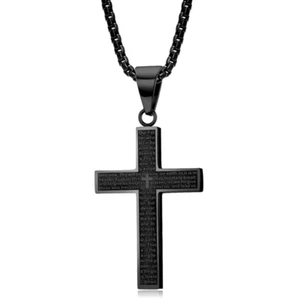 Kreuz Kette Herren mit Kreuz Anhänger Kette Christentum Schmuck Herren, Schmuck - Bild 1 von 6