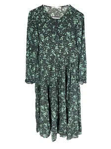ZARA Dress L Black Green Floral Grunge Ditzy Cottagecore Fairy Romantic Boho - Picture 1 of 6