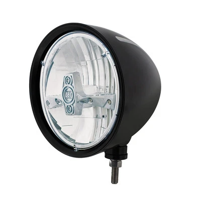 黑色“BILLET”风格凹槽车头灯 - 铬 5 LED 灯泡 — 第 1/4 张图片