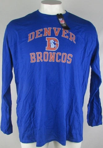 Denver Broncos Men's Fanatics Long Sleeve Screen Print Blue Shirt NFL 3XL 4XL Cover
