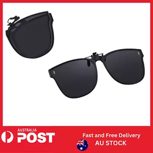 Photochromic Polarised Clip On Flip Sunglasses Eyewear foldable UV400 - Picture 1 of 12