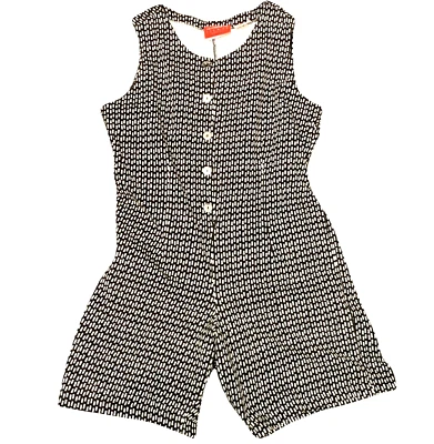 Mameluco De Colección Liz Claiborne Talla P Algodón Botón Frontal Sin Mangas Blanco y Negro 212G Foto 1 de 4