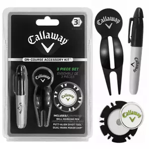 CALLAWAY ON COURSE GOLF GIFT PACK -PUTT ALIGN DIVOT TOOL MARKER PEN & POKER CHIP - Picture 1 of 5