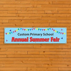 Jährliche Sommermesse PVC Banner SCBS 012 - individuelle Grundschule Außenbeschilderung - Bild 1 von 10