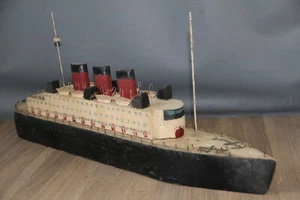 Vintage Scratch Built Folk Art,Model Wooden Ship Ocean Liner.Restoration Project - Picture 1 of 22