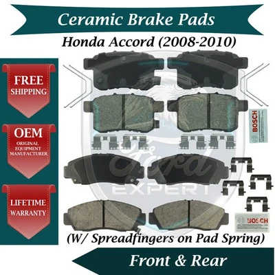 Комплект керамических передних и задних тормозных колодок Bosch от оригинального производителя для Honda Accord 2008-2010 годов выпуска - Изображение 1 из 4