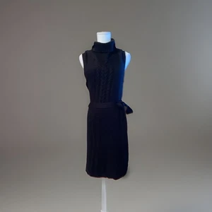 Vestido Suéter Sanctuary Negro Sin Mangas Cuello Tortuga Forrado Mediano - Imagen 1 de 6