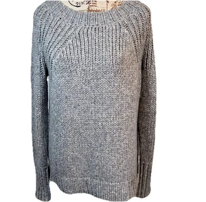 Ann Taylor Gray Wool Blend Sweater M Ribbed Textured Knit Crewneck Pullover - Picture 1 of 8