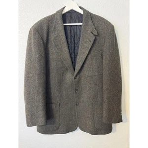Vintage L.L. Bean Mens Herringbone Wool Blend Thinsulate Blazer Jacket - Picture 1 of 9