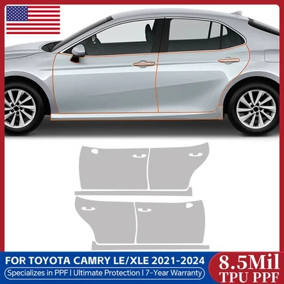 Doors Precut Paint Protection Film Clear PPF For Toyota Camry LE XLE 2021-2024 - Image 1 of 4