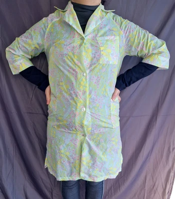 Nylon Dederon kittel schürze Vintage   Apron Gr.40--Original 70er Jahre Retro - Bild 1 von 4