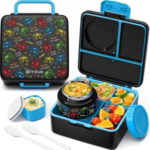 Bento Box with Thermos 60oz 3-4 Compartments Leakproof For Kids, Multicolor Desi - Picture 1 of 7