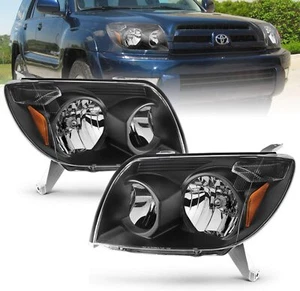 For Black 2003 2004 2005 Toyota 4Runner 4-Runner Headlights Headlamps Left+Right - Picture 1 of 5