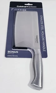 CLEAVER KNIFE w/ Cover Cuisinart Classic 7" Stainless Steel Hollow Handle - Picture 1 of 8