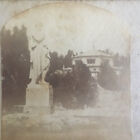Italy (?) Impressive Statue In Grounds Of House History Stereoview Photo