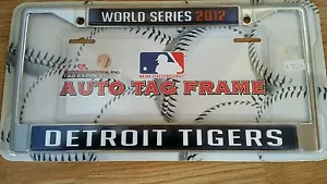 MLB DETROIT TIGERS 2012 WORLD SERIES CHROME LICENSE PLATE FRAME BRAND NEW - Picture 1 of 2