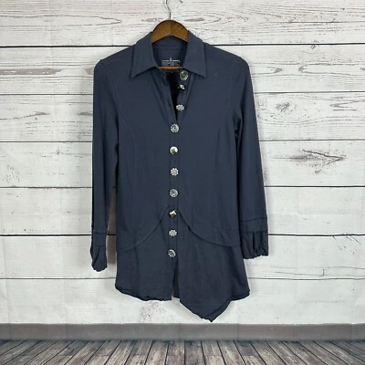 Cárdigan Buda Neón Sudadera Mujer Pequeña Azul Gris Gran Tamaño Botones Arte Foto 1 de 4