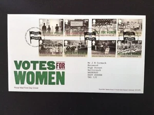 2018 Votos para mujer conjunto en dirección tipográfica cubierta del primer día - Tallents House - Imagen 1 de 1