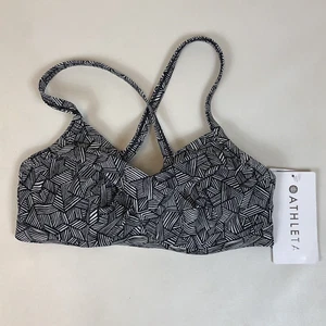 Athleta Laguna Twister schwarz Criss Cross Bikini abnehmbare Polster Größe 32 B/C neu mit Etikett - Bild 1 von 9