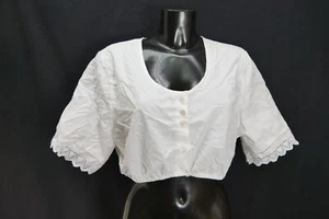 Gr.50 Dirndlbluse weiß Bluse für Dirndl Wenger Baumwolle mit Spitze B11548 - Bild 1 von 4