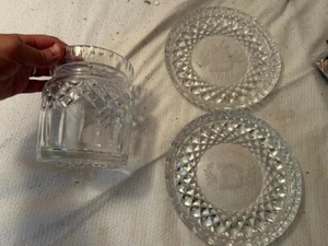 (3) Vintage Denver Broncos Noel Weihnachten Kristall Teller und Glas SUPER SELTEN - Bild 1 von 1