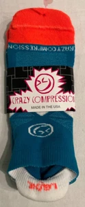 NWT CRAZY COMPRESSION NO SHOW COLORFUL SOCKS - Picture 1 of 3