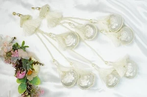 1 Pair Tassels garland for Curtain Edge Blouse Latkan Wedding Dress For Sew on - Picture 1 of 4