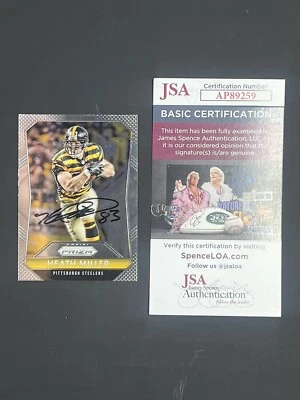 Heath Miller Signed 2015 Panini Prizm IP Auto JSA Pittsburgh Steelers - Image 1 of 2