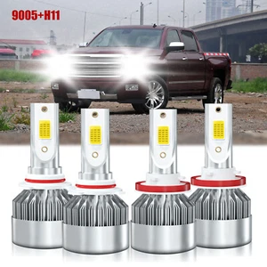 Front LED Headlight Bulb Kit High Low Beam For Chevy Silverado 1500 2007-2021 - Bild 1 von 11