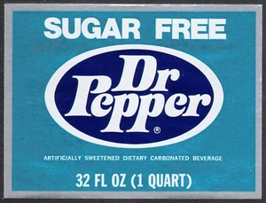 Vintage soda pop bottle label DR PEPPER Sugar Free unused new old stock n-mint - Picture 1 of 2
