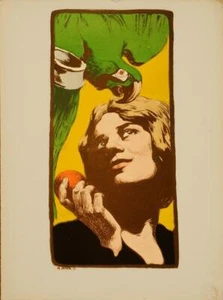 ORIGINAL VINTAGE FRENCH POSTER LA FEMME AU PERROQUET YANK ESTAMPE MODERNE 1897 - Picture 1 of 1