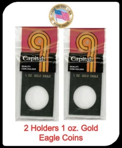 2 Capital Holder Quality Black Case 2x3 For 1 oz. Gold Eagle Coins Snaplocks NEW - Picture 1 of 3