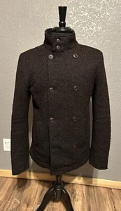 Sisley Slim Fit Textured M Jacket Italian Designer Brown Dbl Brst Work Casual - Picture 1 of 21