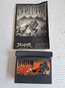 1994 Atari Jaguar Doom Video Game Cartridge J9029E with Manual 64-BIt - Untested - Picture 1 of 6