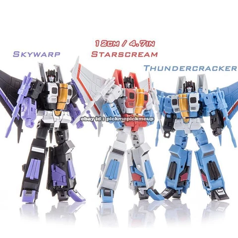 5" Flight Team 3pcs G1 Starscream Thundercracker Skywarp Action Figure Toy NoBox Cover