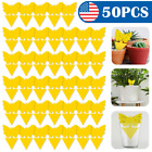 50pcs Sticky Yellow Fly Trap Dual-Sided Gnat Trap Flower Rectangle Glue Trapper