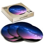 4 x Boxed Round Coasters - Milky Way Space Universe  #8452