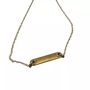 Michael Kors Rose Gold Crystal Bar Logo Necklace - Picture 1 of 4