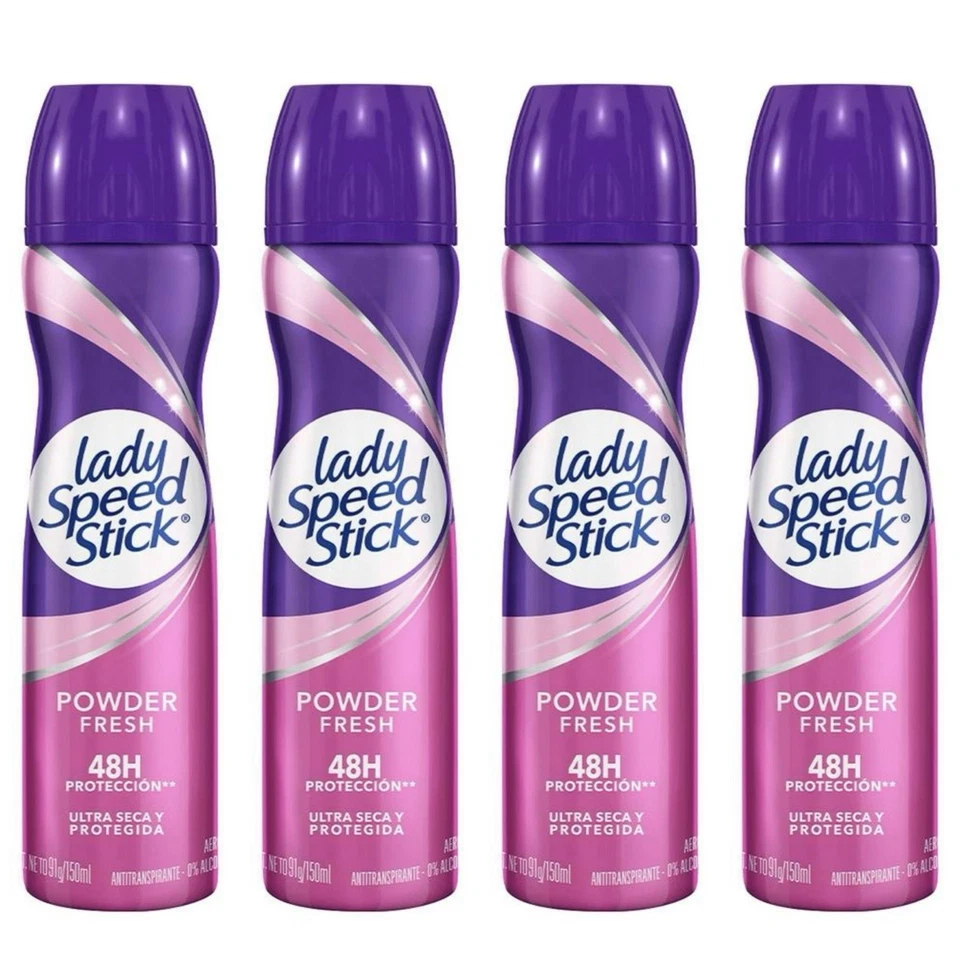 Paquete de 4 desodorantes antitranspirantes en spray Lady Speed Stick 48 horas de protección Foto 1 de 1
