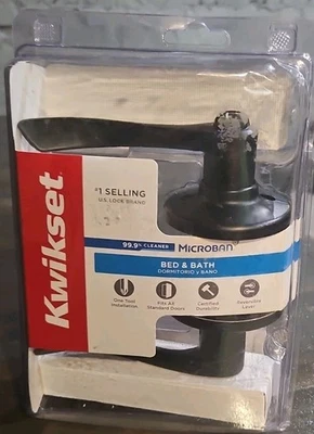 Венецианская бронзовая дверная ручка Kwikset Balboa с замком для спальни или ванной - Изображение 1 из 4