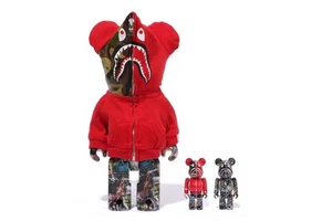 43474 bape LEGACY CAMO SHARK BE@RBRICK 100%&400% red - Picture 1 of 1