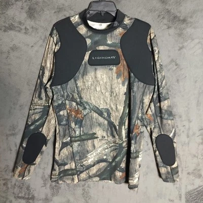 Legendary Shirt Adult XLT Whitetails Mossy Oak Camo Padded Sleeve Deer Gear Men - Image 1 of 4