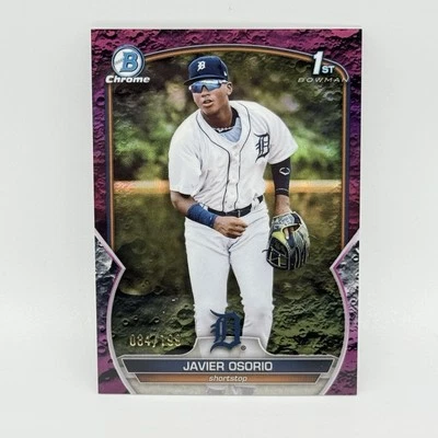 Javier Osorio 2023 Bowman Chrome BCP-4 Fuchsia Lunar Crater 1st #84/199 - Image 1 of 4